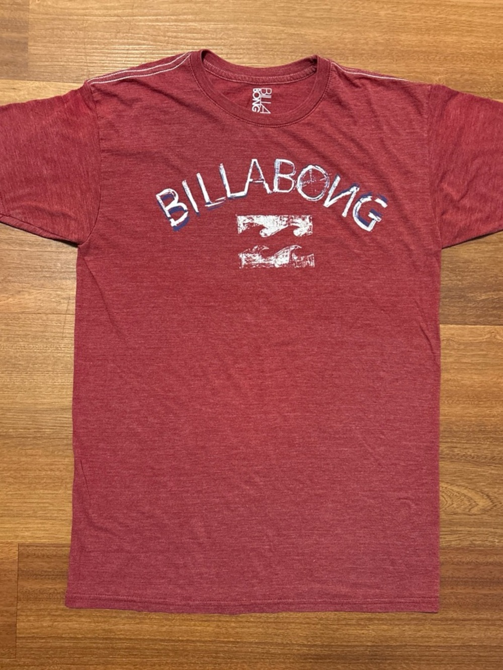Billabong Men's Heather Red Logo Tee